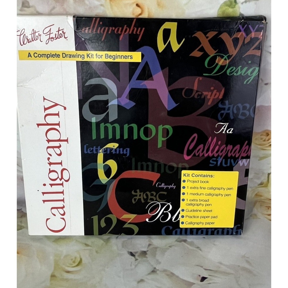 Calligraphy Set Walter Foster Writing Drawing Kit Pens Paper Instruction Guide